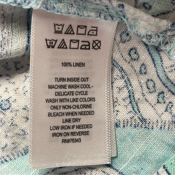 Cynthia Rowley Women Size 6 100%‎ Linen Paisley Sleeveless Midi Dress Lagenlook - Picture 7 of 10